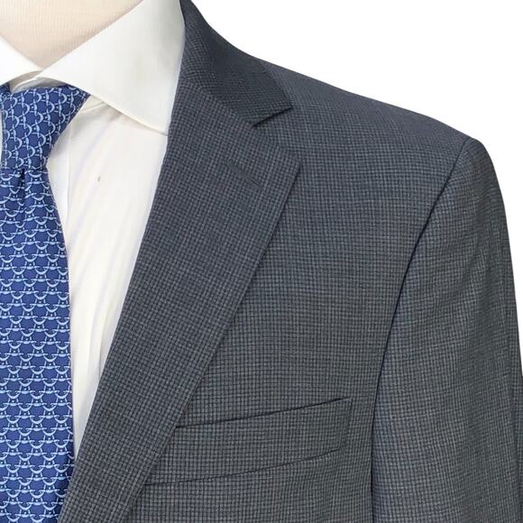 Ralph Lauren Mens Size 38R Suit 2 Piece Drop 6 Micro Check Gray Stretch 2 Button - Picture 5 of 16